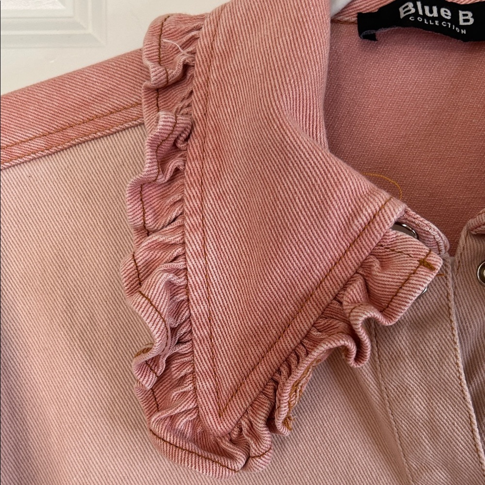 Blue B Pink Ruffled Jean Jacket - Picture 4 of 9